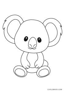 a drawing of a koala bear sitting down