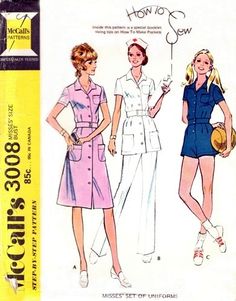 an old sewing pattern for women's jumpsuits and overalls from the 1950's