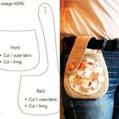 a woman's purse is shown with instructions for how to sew the bag