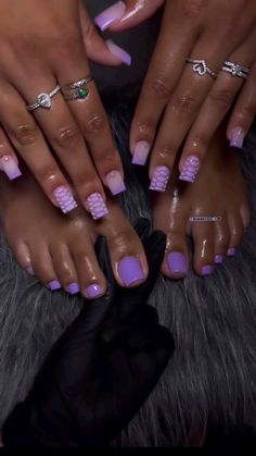 Purple French Tip Short Nails, Purple Sweet 16 Nails Short, Mom And Daughter Matching Nails, Birthday Nail Set Ideas Purple, Purple Nails Short Acrylic, Purple French Tips Square, Shorties Nails Purple, Short Blue Square Nails, Cute Shirt Nails