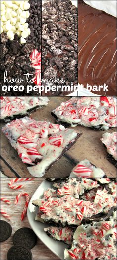 how to make oreo peppermin bark with chocolate cookies and marshmallows