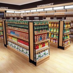 an empty supermarket filled with lots of food