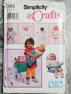 an image of a child's sewing pattern for dolls and babys in the style of crafts