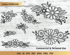 the floral clippings are available for use on this page, including flowers and leaves