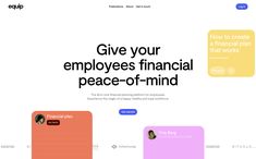 an email page with the words give your employees financial peace - of - mind