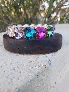 Heart-shaped Rhinestone Bracelets For Party, Heart Shaped Rhinestone Bracelet For Parties, Heart-shaped Rhinestone Party Bracelets, Multicolor Heart-shaped Party Bracelet, Multicolor Heart-shaped Bracelets For Party, Multicolor Heart-shaped Party Bracelets, Heart Rhinestone, Color Bracelet, Multicolor Earrings