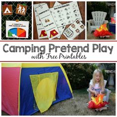 the camping pretend play with free printables is great for kids and adults alike