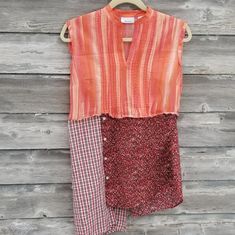 Oversized Boho Patchwork Sleeveless Top. Lovely Orange, Red And Plaids In This Lightweight Top. Exposed Seams, Rugged Stitches, Jagged Edges Are Apart Of The Charm Of This Recreated Bohemian Top! Hippie Chic Style. Layer It With A Skirt For Langenlook! Upcycled By Found Things Art Pit To Pit 20" Waist 18" Length 28" Originally An Oversized Size Small (Please Check Measurements) Will Fit S Or M (No Stretch) Summer Patchwork Tops For Layering, Summer Orange Patchwork Tops, Red Bohemian Top With Patchwork, Red Bohemian Patchwork Top, Bohemian Tops With Patchwork For Layering, Bohemian Tops With Patchwork, Bohemian Orange Patchwork Tops, Multicolor Sleeveless Tops For Layering, Hippie Chic Style