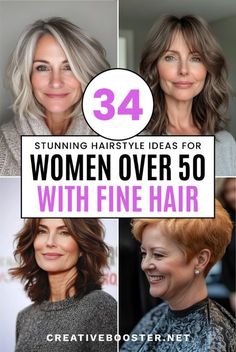 Feathered Haircuts For Fine Hair, Fine Mid Length Hair With Layers, Hair Cuts And Colors For 2024, Hairstyles For Double Chin Faces Over 50, Haircuts For Women Over 50 With Fine Hair, Haircuts For Thinning Hair Over 50, Thinning Hair Styles For Women, Women’s Hairstyles 2024, Hairstyles For Square Faces Over 50