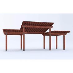 two wooden benches sitting next to each other