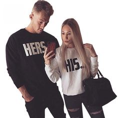 The best online shop for sparkling couples; - Free shipping worldwide; https://www.couplegear.com Matching Couple Outfits Casual, Couple Sweaters, Cute Couple Outfits, Sweater Tops