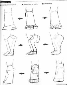 the steps to drawing feet and ankles