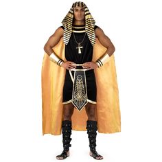 PRICES MAY VARY. Our mens Egyptian costume includes: Skirt (Shendyt) belt, armbands, necklace, Head Dress (Khat) and cape. Does not include sandals Easy to wear, durable and high quality costume. How to wear the headdress: Place the elastic around the crown of your head, then flip the headdress up and over your head This adult Egyptian costume comes in 4 sizes: M, L, XL and XXL. Please refer to size chart image for further size details Founded in 2009 by 3 friends with a passion for costumes, we Pharoah Costume, Egyptian Pharaoh Costume, Egyptian Halloween Costume, Egyptian Outfit, Egyptian Halloween, Pharaoh Costume, Costume Carnaval, Egyptian Pharaoh, Egyptian Pharaohs