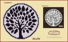 a cross stitch pattern with an image of a tree and the words sequino aduna