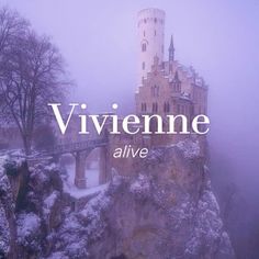 a castle on top of a mountain with the words viviene alive above it