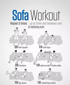 a poster showing how to do a sofa workout