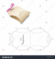 an open gift box with a pink bow on top and the inside cut out from paper