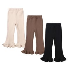 PRICES MAY VARY. ✿ Material: Our Baby Girl Bell Bottoms are made of 95% Cotton, 5% Spandex, soft and comfortable, stretchy and breathable, non-irritating, keep your baby comfy ✿ Feature: Elastic waist and ruffles design, ribbed and knit fabric, solid color, make your princess look fashionable and adorable ✿ Age: The flare pants for baby girls are suitable for 1-2t, 2-3t, 3-4t, 4-5t, 5-6t. Fit in Spring, Fall and Winter. It is a perfect gift for your little princess. ✿ Style: Cute Stylish pants c Ruffles Design, Elastic Waist Leggings, Toddler Pants, Trouser Design, Stylish Pants, Princess Style, Bell Bottom, Bottom Clothes