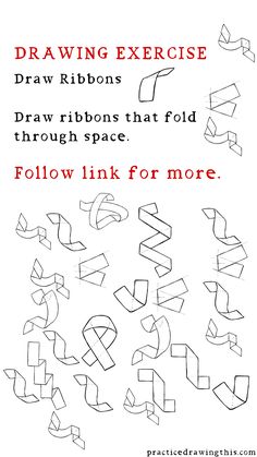 an image of some type of drawing with the words draw ribbons on it and below