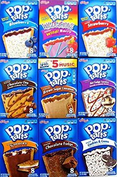 six boxes of pop tarts are shown