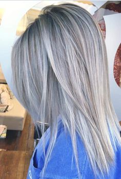 Platinový Blond, Grey Hair Color Silver, Silver Highlights, Silver Grey Hair, Hair 2018, Trendy Hair Color