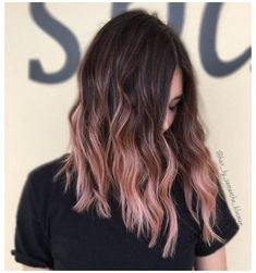 Pastel Pink Hair Ombre, Gold Ombre Hair, Hair Color Ideas For Brunettes Balayage, Rose Gold Hair Ombre, Short Balayage, Haircut Idea, Balayage Hairstyle, Pink Ombre Hair, Hair Fair