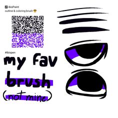 the words my fav brush nothing are in purple and black letters on a white background