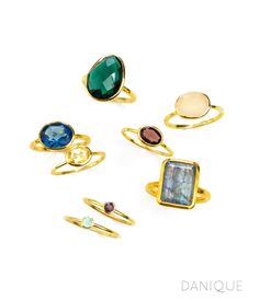 Birthstone Ring Collection by Danique Jewelry A great variety of stackable gemstone and engraved rings.  #christmasgift, #gift, #birthstonering, #stacking January Birthstone Rings, Ring Cushion, Ring Bezel, Cushion Cut Ring, Garnet Jewelry, Ring Collection, January Birthstone, Ring Stacking