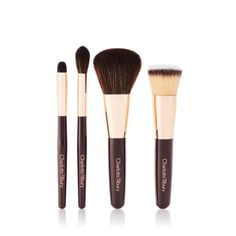 Mini Foundation, Eyeshadow Application, Flawless Foundation Application, Powder Application, Eyeshadow Blending, Charlotte Tilbury Makeup, Mini Brush, Simple Eyeshadow, Lipstick Brands