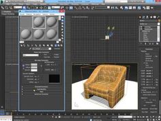 an image of a chair in 3ds max