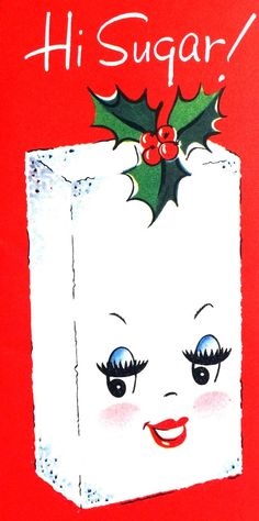 a christmas card with an image of a white box and holly berry on the top