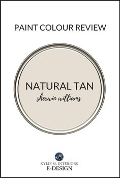 the logo for paint color review natural tan