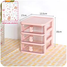 three drawers are stacked on top of each other in the shape of a toy chest