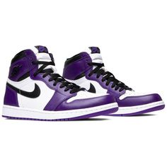 Air Jordan 1 Retro High OG 'Court Purple 2.0' - After Burn Purple And Black Shoes, Purple Jordan 1, Air Jordan Retro 1 High, Jordan Retro 1, Retro 1, Air Jordan 1 Retro High Og