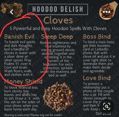 Cloves Witch Craft, Hoodoo Aesthetic Wallpaper, Herbs To Remove Blockages, Clove Ciggerate, Cloves Spiritual Meaning, Cloves In Witchcraft, Hoodoo Aesthetic, Adam And Eve Root Spell