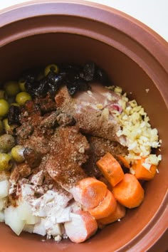 the food is prepared and ready to be eaten in the pot on the counter top