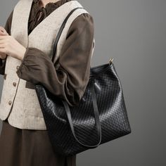 Free U.S. shipping. Style: Classic, Commuting , color:Black, suite for season：Spring, Summer, Autumn, Winter ，Anniversary, School, Work, Material Genuine Leather, Black Leather Woven Oversized Tote Bags Shoulder Bag for Work Black Square Bags For Fall, Black Shoulder Bag For Office In Fall, Fall Season Black Tote Shoulder Bag, Black Tote Bag For Fall, Black Square Hobo Bag For Office, Classic Black Bag For Fall, Classic Black Fall Bag, Elegant Black Square Bucket Bag, Black Shoulder Bag For Fall Shopping