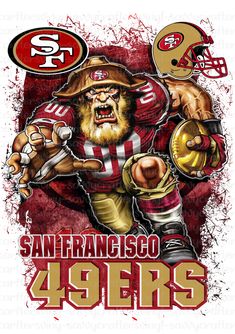 San Francisco 49Ers Busting Lose Full Color Transfers 49ers Mascot, Chiefs Mascot, Sport Craft, Vinyl Gifts, Ink Transfer, Mascot Design, Sublimation Paper