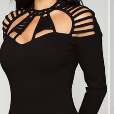 Fashion Nova Midi Dress Long Sleeve Black Small With Long Back Zip .... Please See All Photos For More Details If You Have Any Questions Let Me Know... Measurements Approximate: Length 35" Sleeve Length 25" Armpit To Armpit 15 1/2"