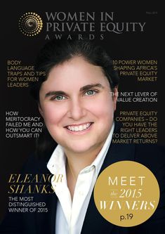 the cover of women in private equity magazine, featuring an image of a smiling woman