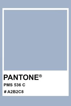 the pantone color is light blue and has a white square on it, with black lettering