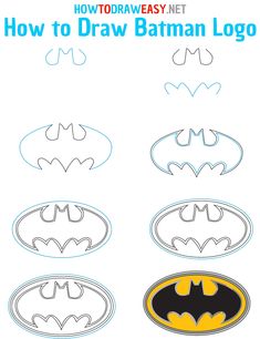 how to draw batman logos for kids