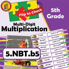 a flyer for the fifth grade math - digited multi - digitation game, which includes