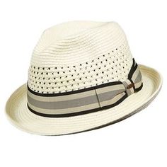 Scala Truman - Straw Fedora Hat Elegant Braided Hats For Spring, Elegant Braided Hat For Spring, Elegant Braided Straw Hat With Short Brim, Classic Short Brim Fedora For Spring, Spring Fedora With Short Brim For Formal Occasions, Spring Formal Brimmed Fedora, Spring Formal Fedora With Short Brim, Elegant Braided Hat With Curved Brim, Fitted White Straw Fedora