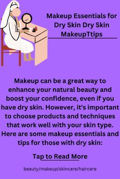 Discover the secrets to achieving a radiant makeup look for dry skin. Learn about essential products and expert tips to keep your skin hydrated and glowing all day. makeup essentials for dry skin dry skin makeup tips Makeup for dry skin Dry skin makeup essentials Hydrating makeup tips Best makeup products for dry skin Achieve a dewy complexion #DrySkinMakeup #HydratingBeauty #GlowingSkin #MakeupEssentials #SkincareAndMakeup Dry Skin Makeup Tips, Makeup Products For Dry Skin, Makeup For Dry Skin, All Day Makeup, Makeup Basics, Radiant Makeup, Dry Skin Makeup, Hydrating Makeup