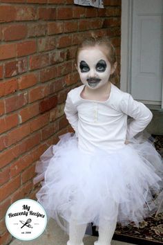 No Sew Tutu Ghost Costume Diy Ghost Costume For Kids, Ghost Costume For Kids, Diy Ghost Costume, Ghost Costume Kids, Diy Ghost, No Sew Tutu, Ghost Diy