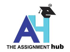 the assignment hub logo with a mortar cap on top of it and the words,'the assignment hub '