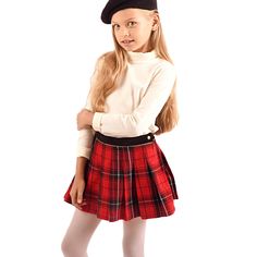 Jupe écossaise carreaux tartan rouge | Filles 2-16 ans | La Faute à Voltaire 4 Directions, Pom Pom Girl, Girls Wear