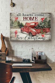 Red Truck All Hearts Come Home For Christmas Canvas And Poster, Wall Decor Visual Art Christmas Wall Art Canvas, Sheep Wall Art, Hummingbird Wall Art, Cow Wall Art, Bird Canvas, Home For Christmas, Dog Wall Art, Butterfly Wall Art