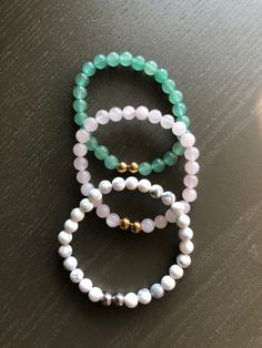 Birthday Bracelet, Bracelet Wedding, Gifts Anniversary, African Turquoise, Anniversary Dates, Sorority Gifts, White Howlite, Stackable Bracelets, Personalized Bracelets